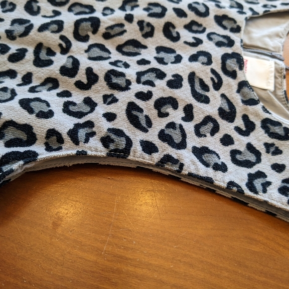 Gymboree Animal Print Girls 8 Crushed Gray Velvet Jumper Dress Family Pictures - Picture 5 of 7